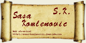 Saša Komlenović vizit kartica
